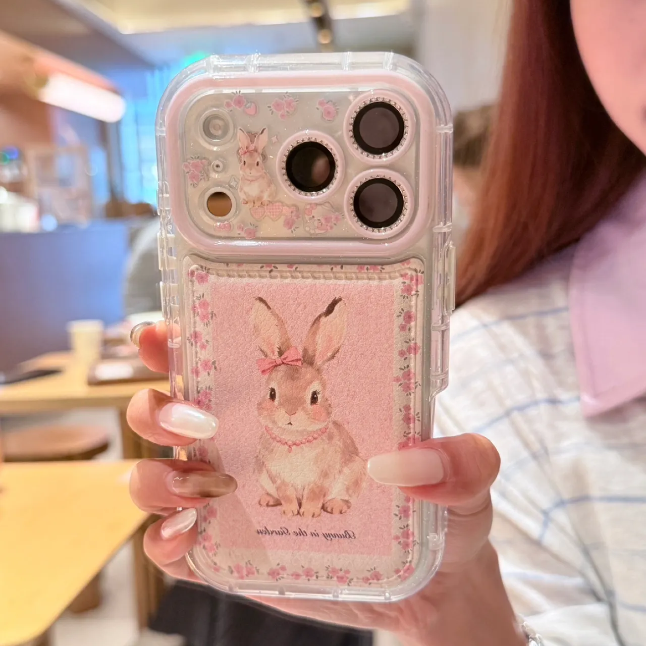 ins韩系可爱碎花兔子支架手机壳苹果17PROMAX手机壳iPhone16PM创意细闪华为Mate80PRO个性Pura80皮质保护套,3C数码配件,手机保护套/壳,淘宝优惠券,粉丝福利购,淘宝优惠卷