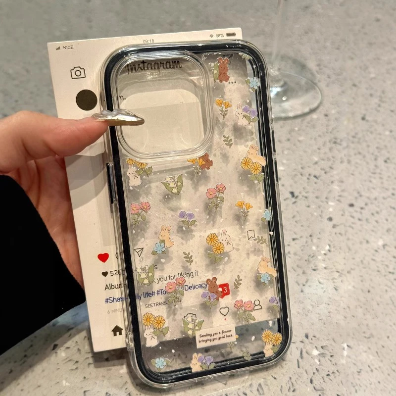 ins少女碎花可爱小兔手机壳