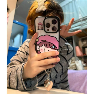 11防摔软壳保护套 ins风Lucky粉帽比心女孩爱心挂件适用iPhone17promax手机壳卡通苹果16Pro小众15