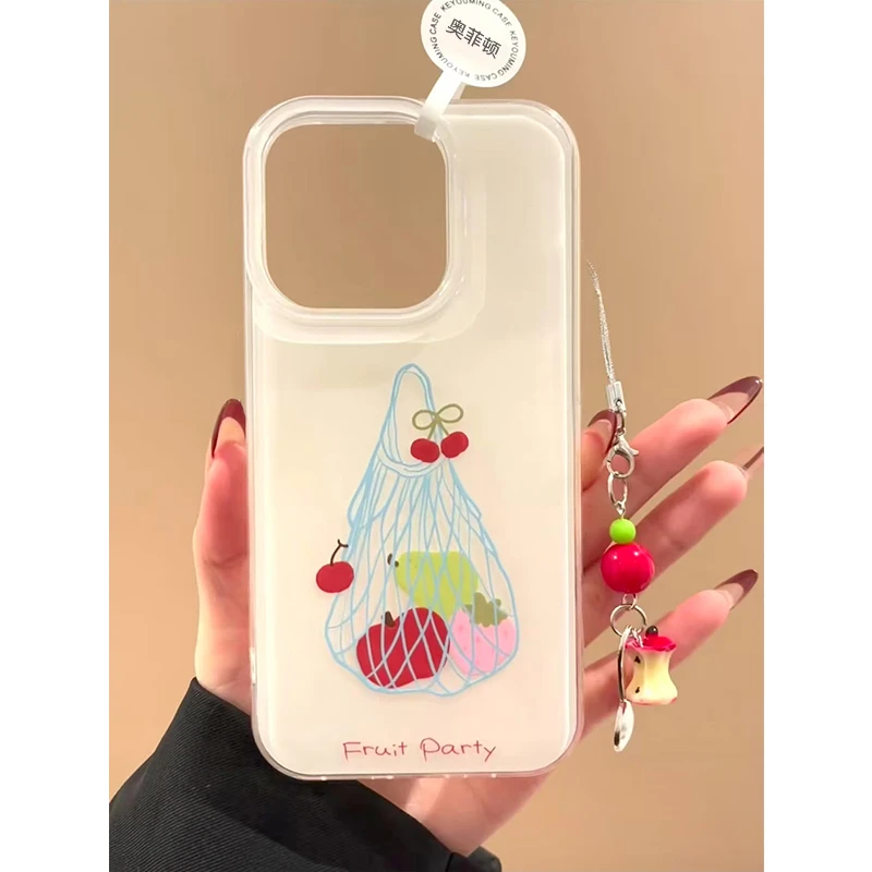 ins线条水果购物袋苹果17手机壳