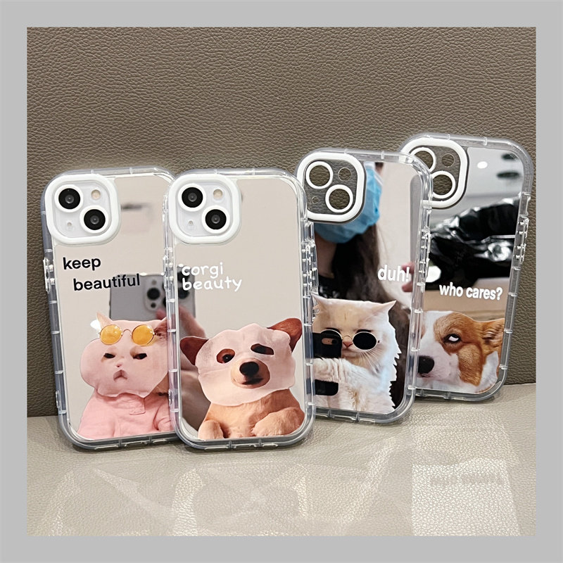 华为mate60镜面手机壳可爱搞怪