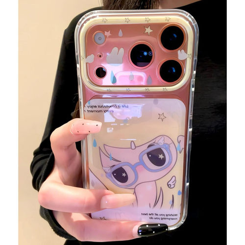 黄发眼镜女孩插画风手机壳
