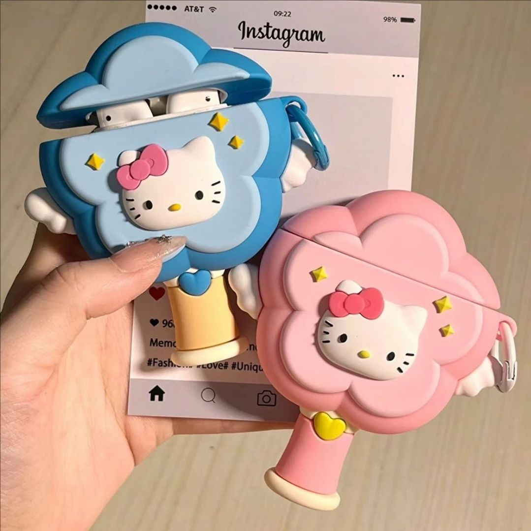 小众卡通魔法棒凯蒂猫适用于AirPods/spro4耳机套苹果AirPods Pro二代保护套AirPods3软无线蓝牙保护套