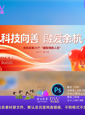 橙色2025慈善晚会颁奖典礼新年舞台背景KV主视觉PSD设计素材模板