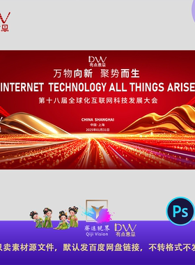 金红色周年庆典年会晚宴表彰庆功大会开业奠基主视觉背景展板KVps