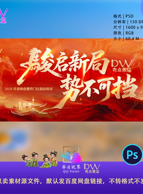 红金大气马年主视觉年会峰会发布会KV舞台背景大屏保险营销冲刺ps