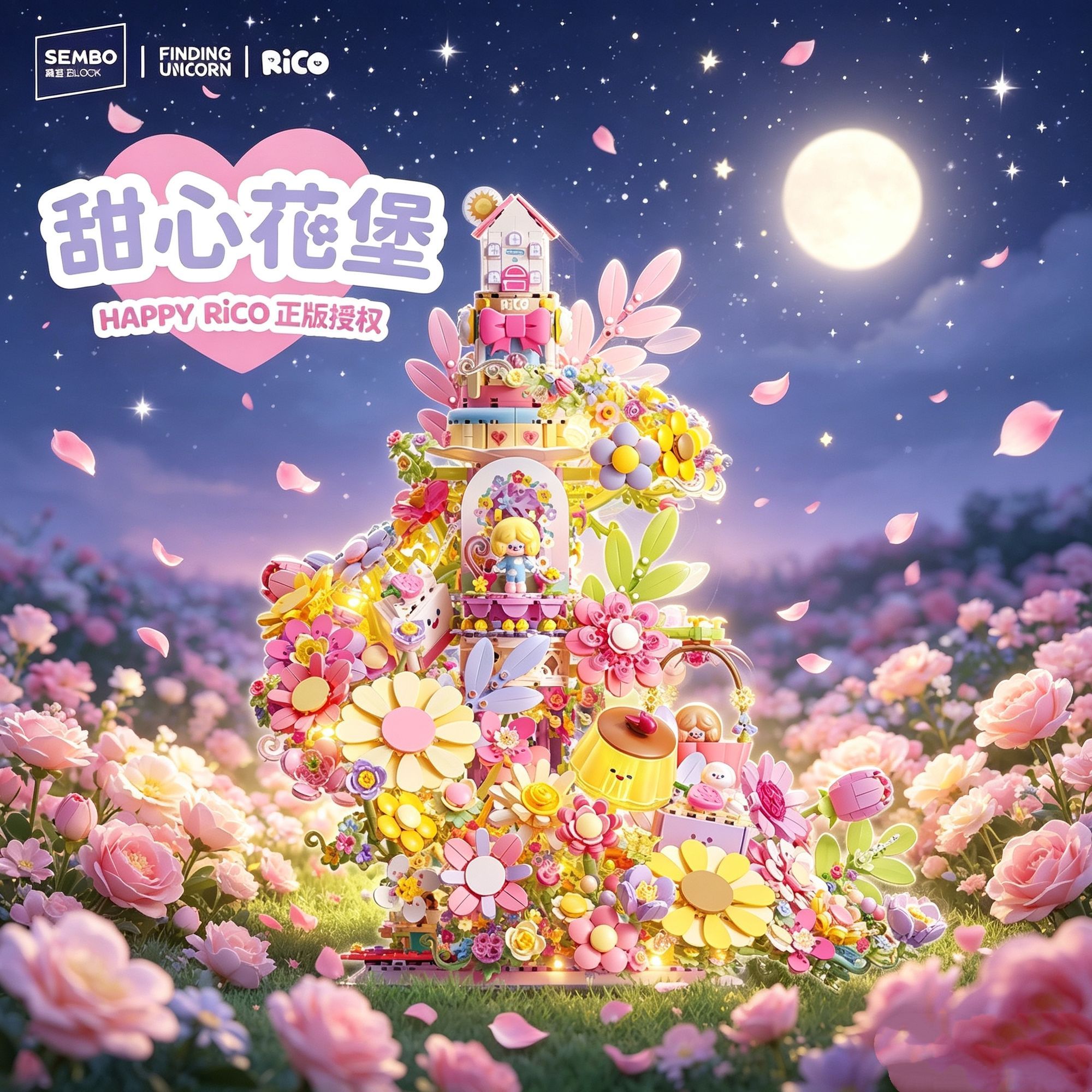 森宝积木RICO甜心花堡益智礼物