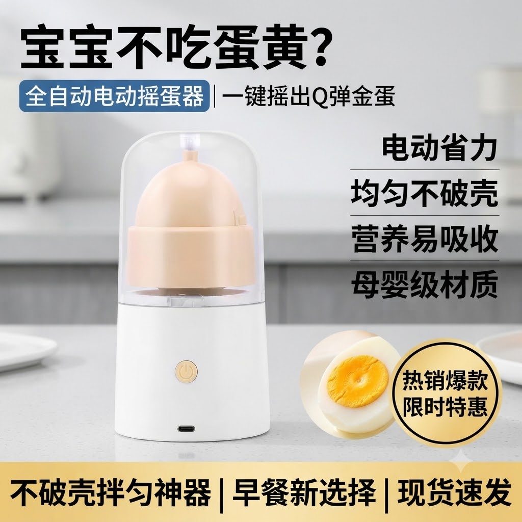 电动摇蛋器扯蛋神器自动鸡蛋黄金蛋黄混合转蛋器扯淡匀蛋白融合器