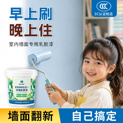 雅森专用室内墙面乳胶漆抗菌防霉环保净味五合一翻新涂料环保涂料