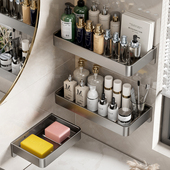 卫生间置物架免打孔浴室小尺寸20cm25长宽35洗漱台收纳架子太空铝