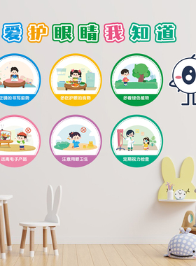 幼儿园保护眼睛爱护身体耳朵墙贴