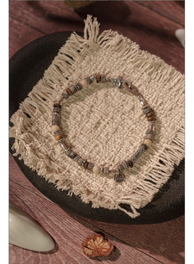 欧洲设计师TRÉE925银【毕加索的灰】原创小众设计手工手链