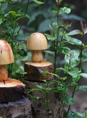 实木原木蘑菇家居摆件装饰【木爻Craft】