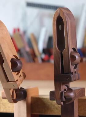 迷你手缝夹手工皮具夹实木桌面式【木爻Craft】