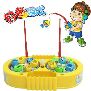 男女儿童小孩宝宝贝早教益智钓鱼盘玩具礼物磁性发条上链钓鱼玩具