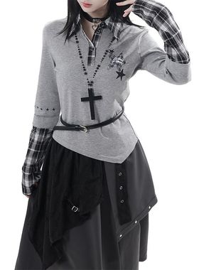 【雾与渡鸦】卫衣+裙子+腰封三件套2025秋卫衣学院套装-不含衬衣