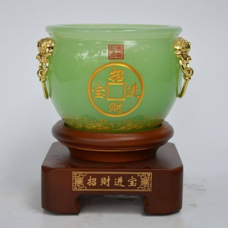 天然琉璃聚宝盆招财摆件乔迁礼