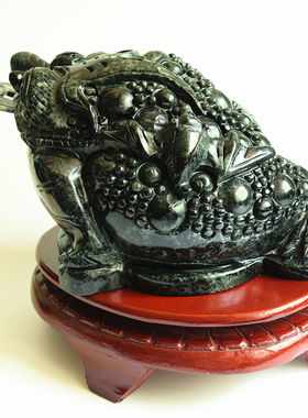 独山玉招财摆件蟾蜍收银台