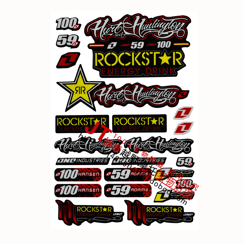 越野摩托车街车跑车装饰3m防水防晒贴花加厚贴纸rockstar个性标