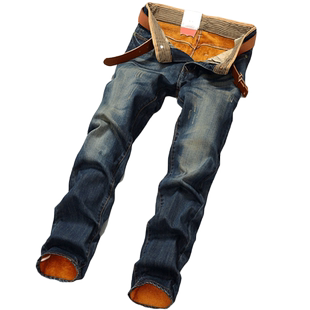 加绒牛仔裤男冬季2025新款加厚直筒宽松韩版潮流青年保暖牛仔裤男