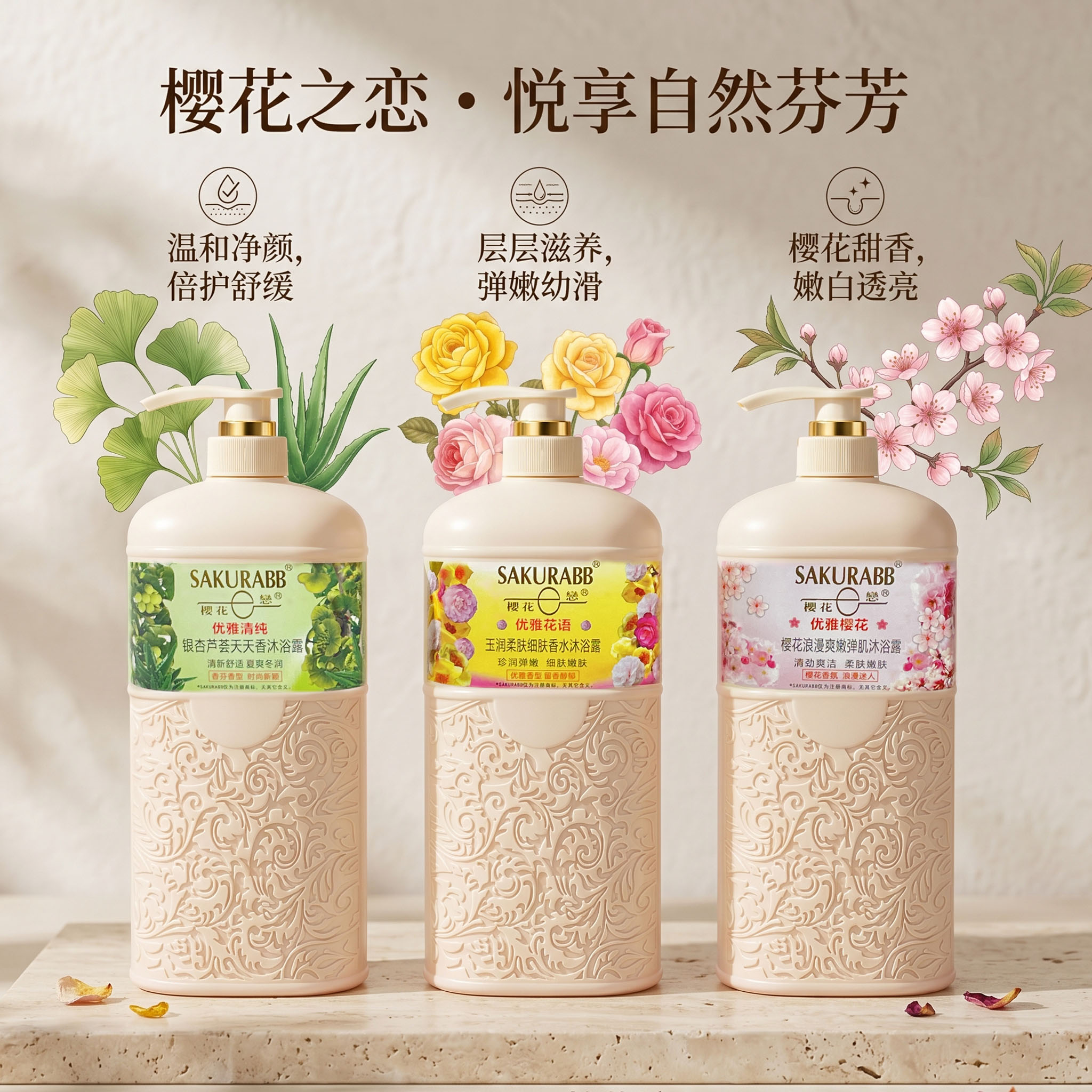 樱花沐浴露优雅大容量