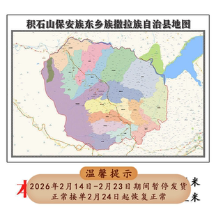 积石山保安族东乡族撒拉族自治县地图1.15m临夏回族自治区装饰画