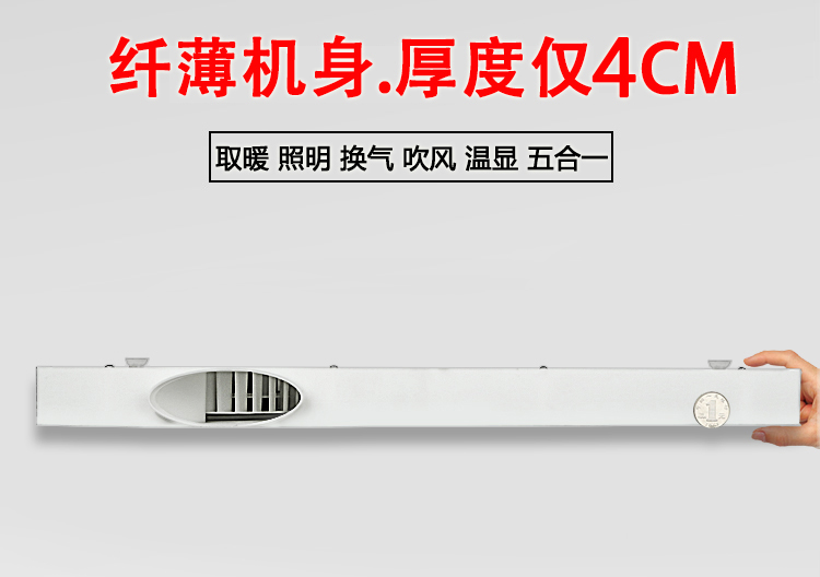 集成吊顶30x60风暖浴霸超薄4cm6cm嵌入式卫生间五合一一体暖风机