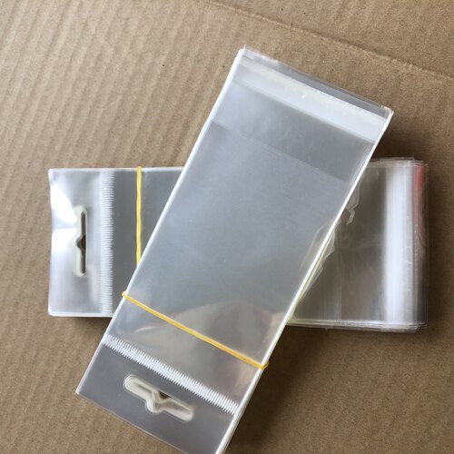 7丝opp自粘袋飞机孔挂孔袋透明包装袋塑料袋卡头袋10×20/100个
