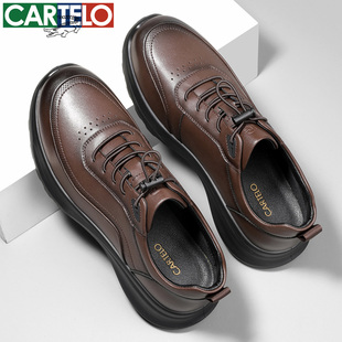 卡帝乐鳄鱼男鞋2025新款秋冬季商务男士休闲皮鞋通勤中年爸爸鞋子