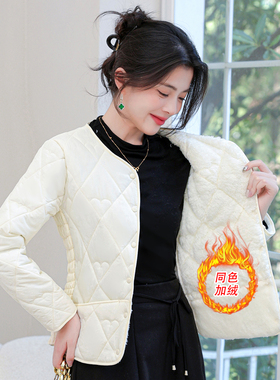 2025新款羽绒棉衣轻薄秋冬加绒加厚短款女士内胆保暖棉袄棉服外套