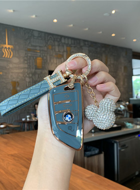 宝马22款5系钥匙套新2系530li 525li 540li i3 高档真皮包扣壳女