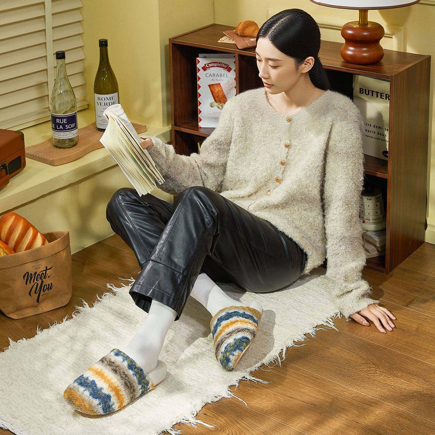 蚂蚁之恋秋冬新款格子时尚舒适居家外穿情侣款男女薄款包头棉拖鞋,居家布艺,居家棉拖/棉鞋,淘宝优惠券,粉丝福利购,淘宝优惠卷