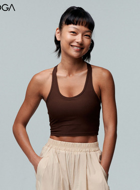 FLYOGA飞蓝瑜瑜伽内衣一体杯带胸垫攀岩跑步健身螺纹上衣女31109