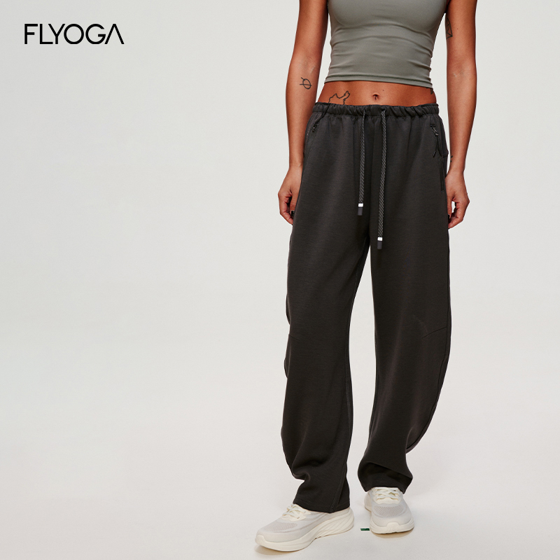 FLYOGA飞蓝31940运动长裤可调节松紧腰阔腿显瘦休闲卫裤
