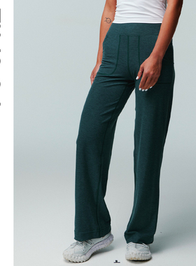 FLYOGA飞蓝春夏新款云织面料阔腿直筒高腰瑜伽长裤舒适显瘦31924