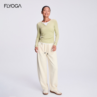 V领修身 FLYOGA飞蓝 T恤 长袖 显瘦百搭打底上衣 53526