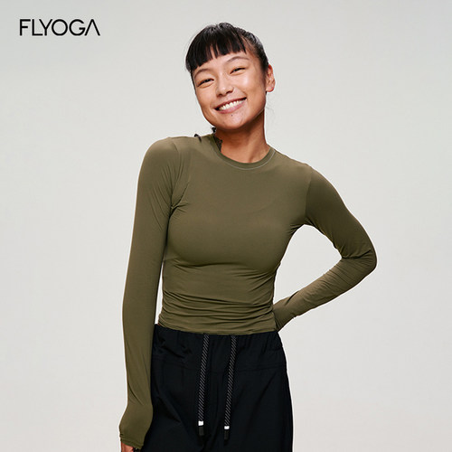 FLYOGA 飞蓝超轻薄舒适云丝长袖高弹修饰体型长袖51401