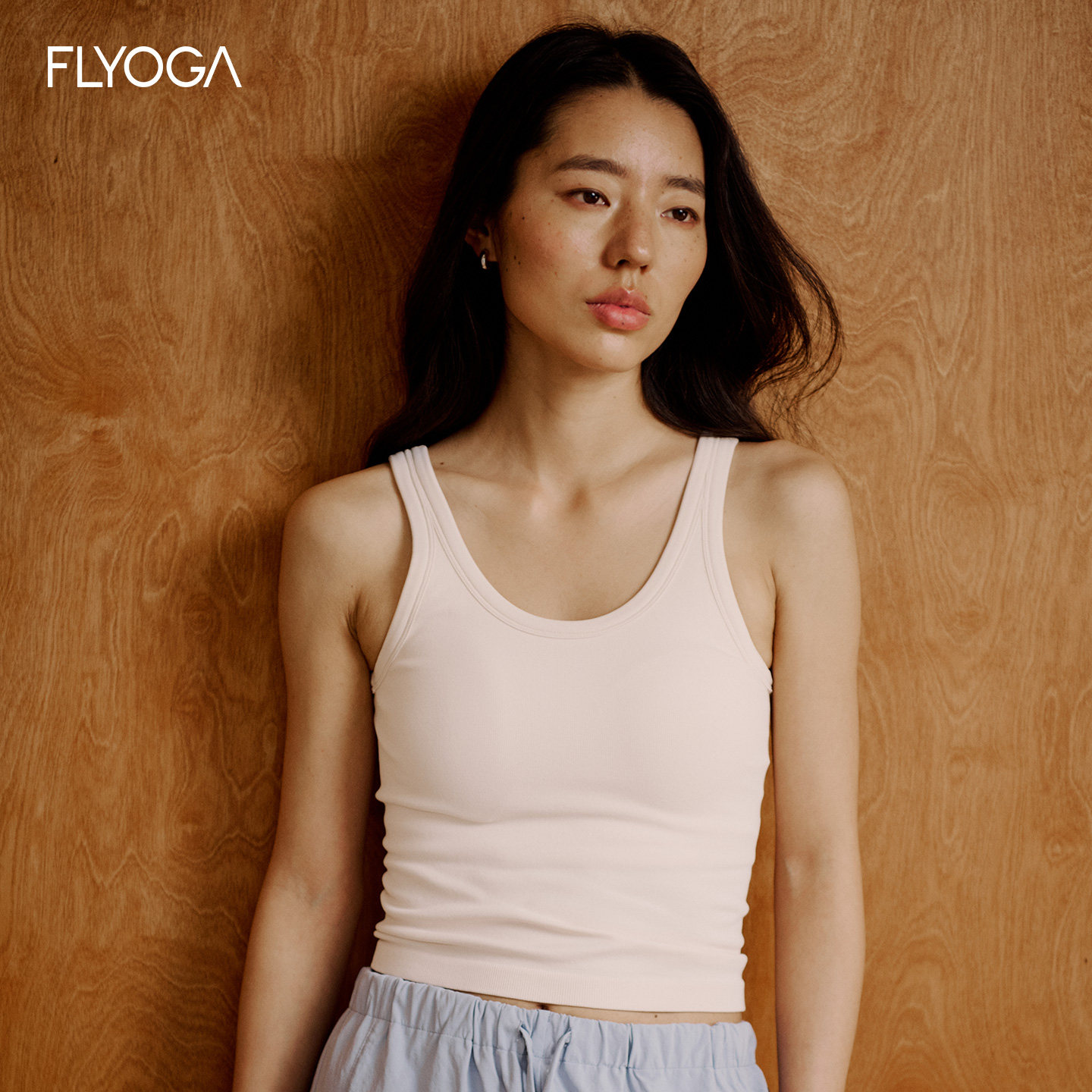 FLYOGA飞蓝瑜伽服背心女带胸垫夏季薄款健身服普拉提运动粉色上衣