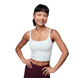 FLYOGA飞蓝健身羽感背心白色上衣一体杯瑜伽运动健身服吊带31123