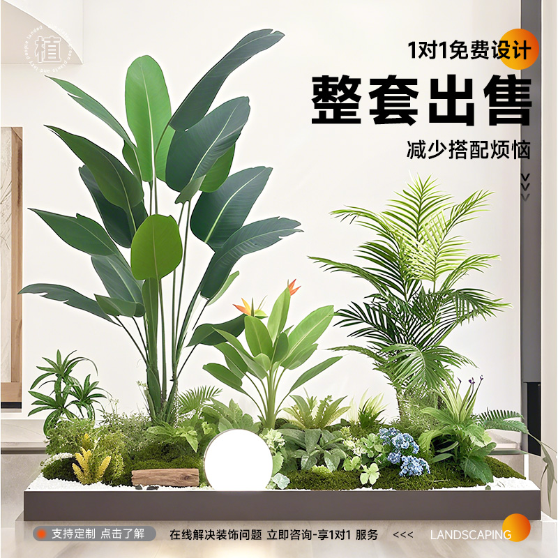 【免费设计】仿真植物造景