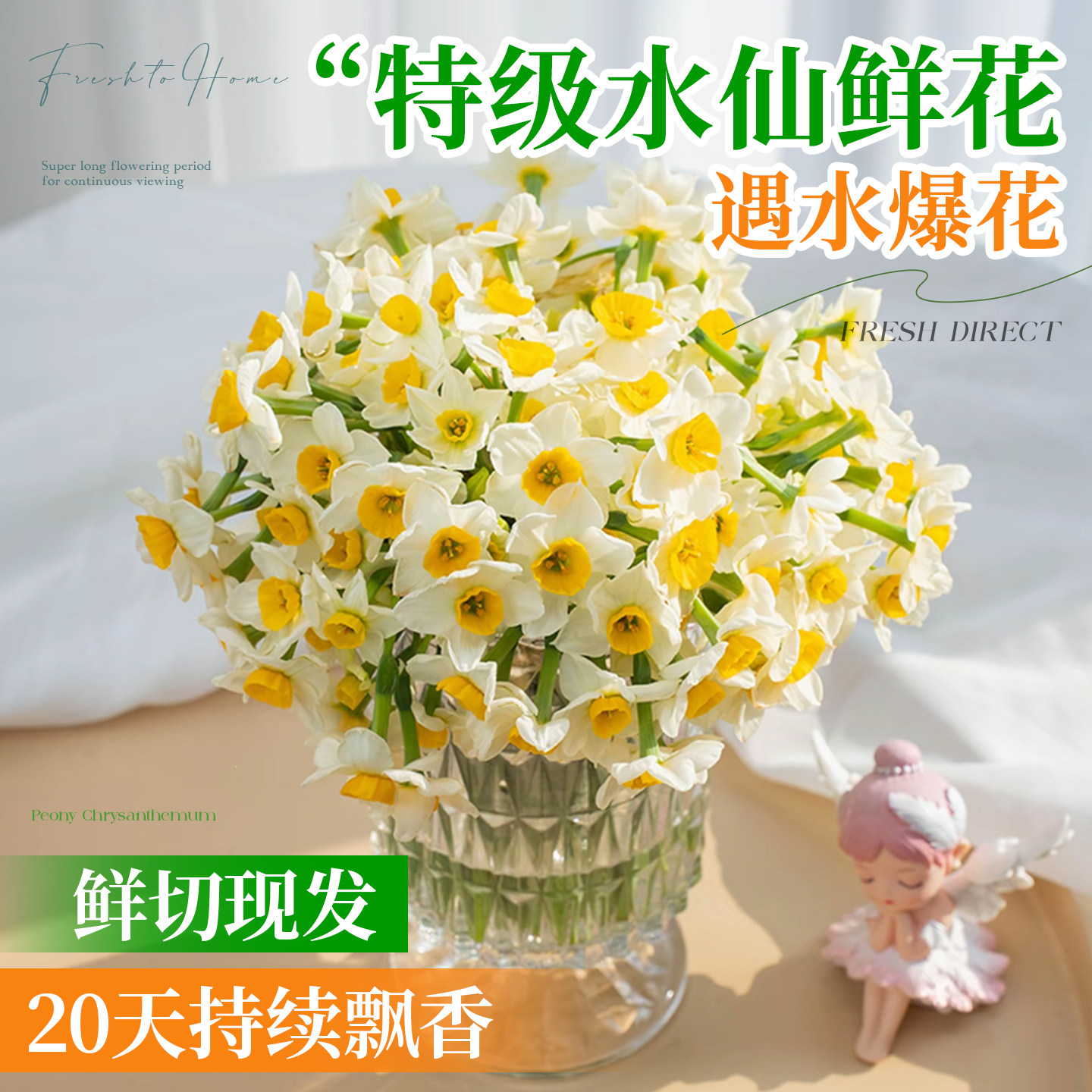 漳州水仙花种球鲜切花花枝带花苞冬季水培植物室内插花水养年宵花,鲜花速递/花卉仿真/绿植园艺,花材,淘宝优惠券,粉丝福利购,淘宝优惠卷