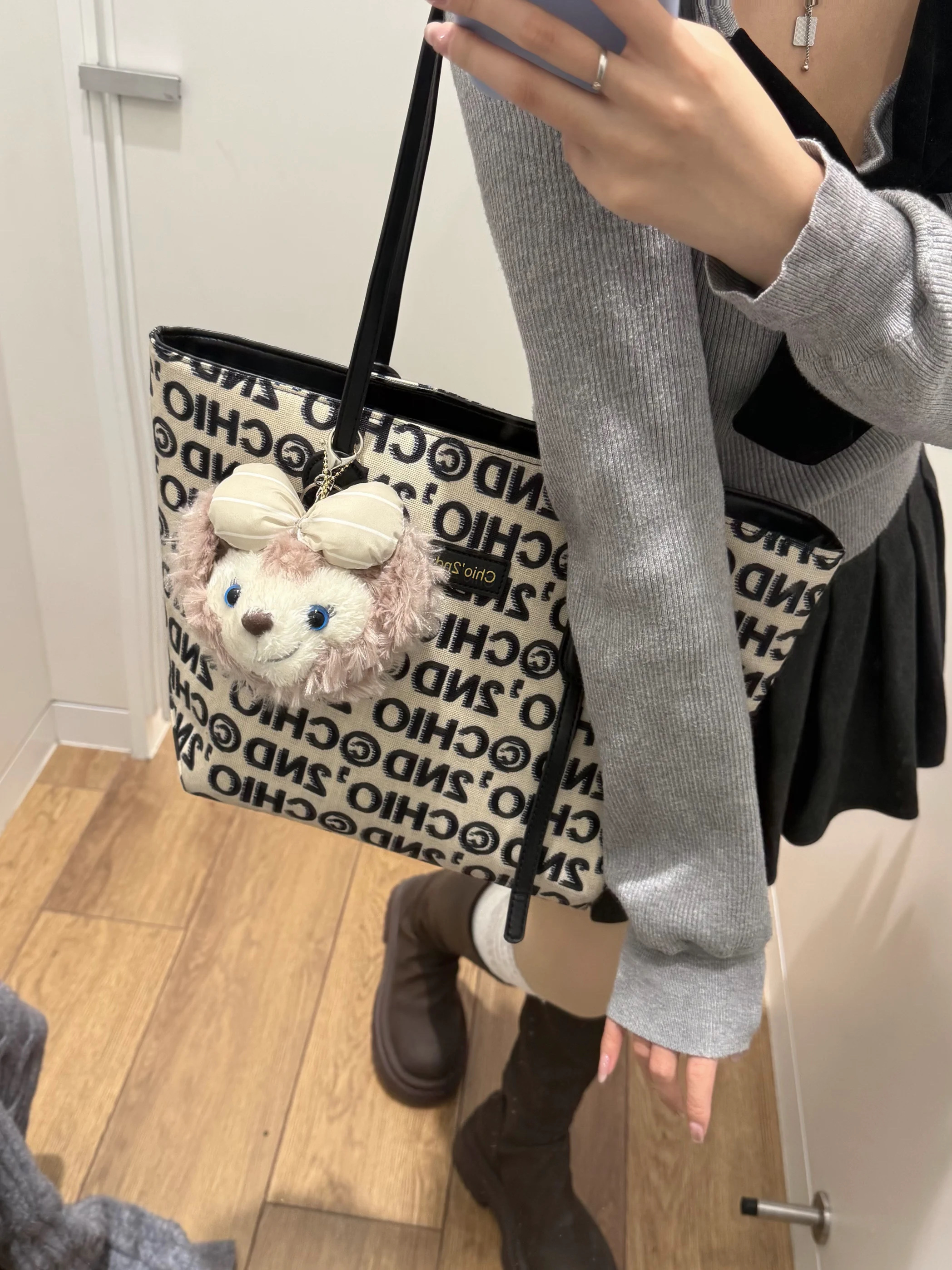 复古ins包包女高级感通勤学生上课大容量托特包帆布百搭单肩大包