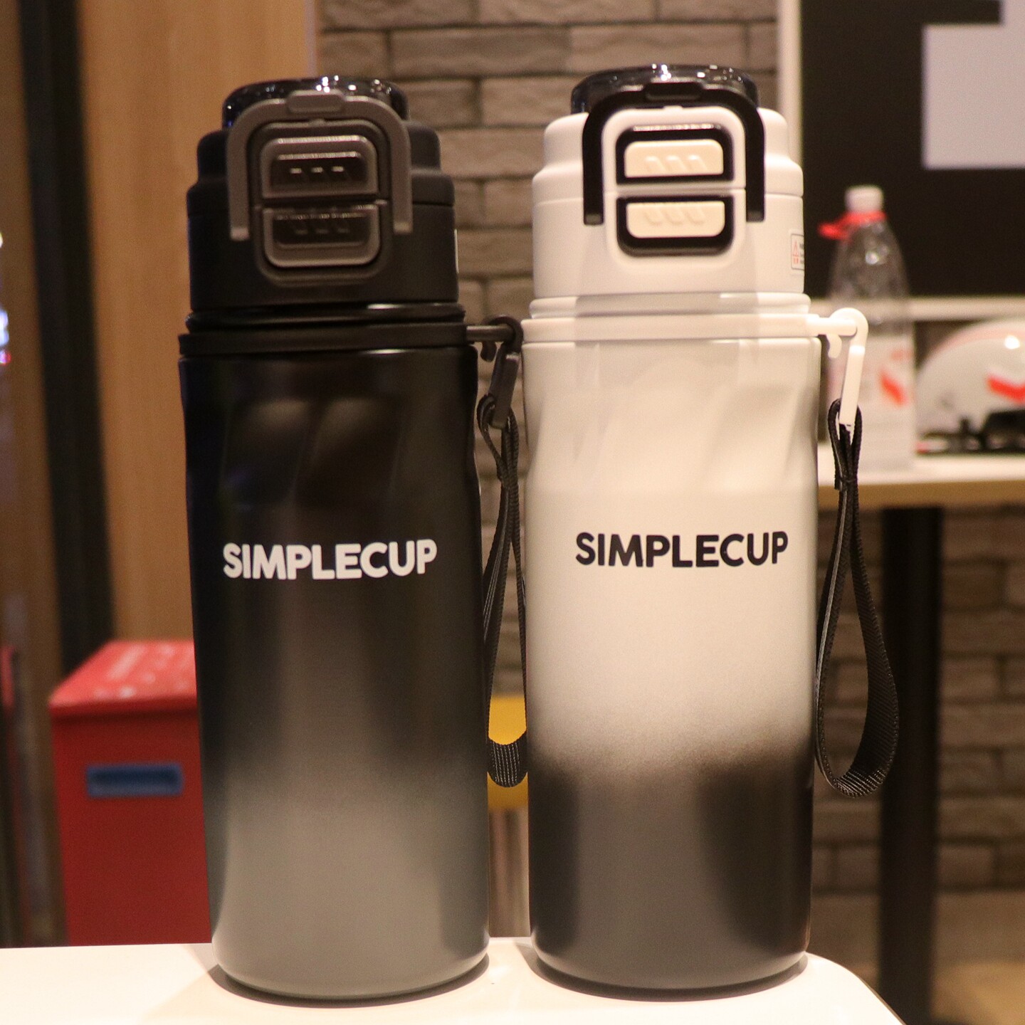 简约保温杯户外杯子男士一盖双饮