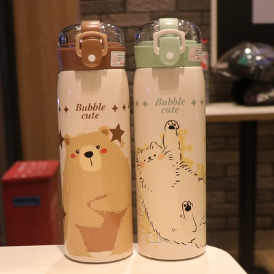 弹盖保温水杯车载杯子便携新款