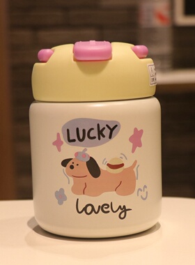 高颜值水杯可爱小巧迷你超萌杯子学生儿童手提式保温吸管杯2025女