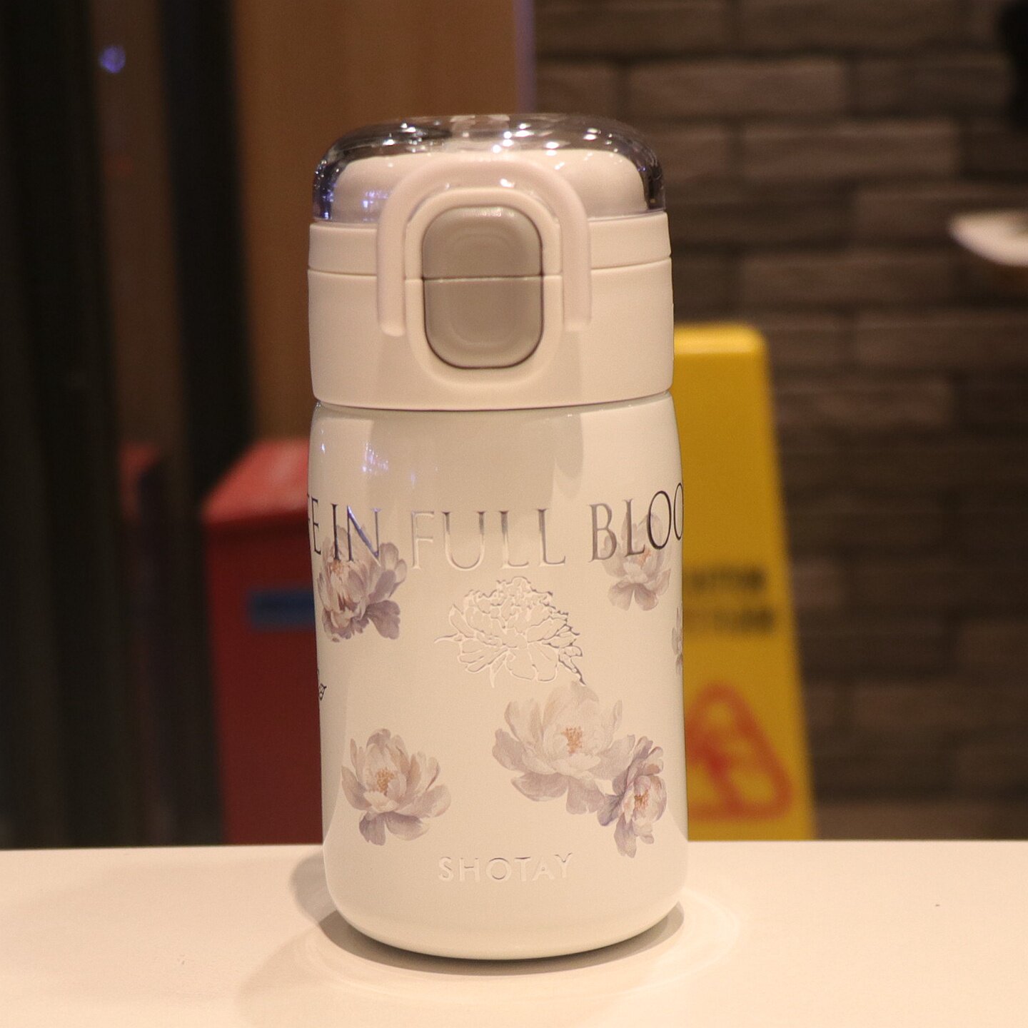 尚泰牡丹保温杯女生高颜值双饮吸管水杯2026新款小巧便携学生水杯