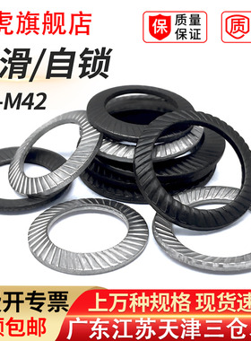 304不锈钢金属锁紧垫片圆形双面齿垫止退黑色防松自锁垫片M2M3M42