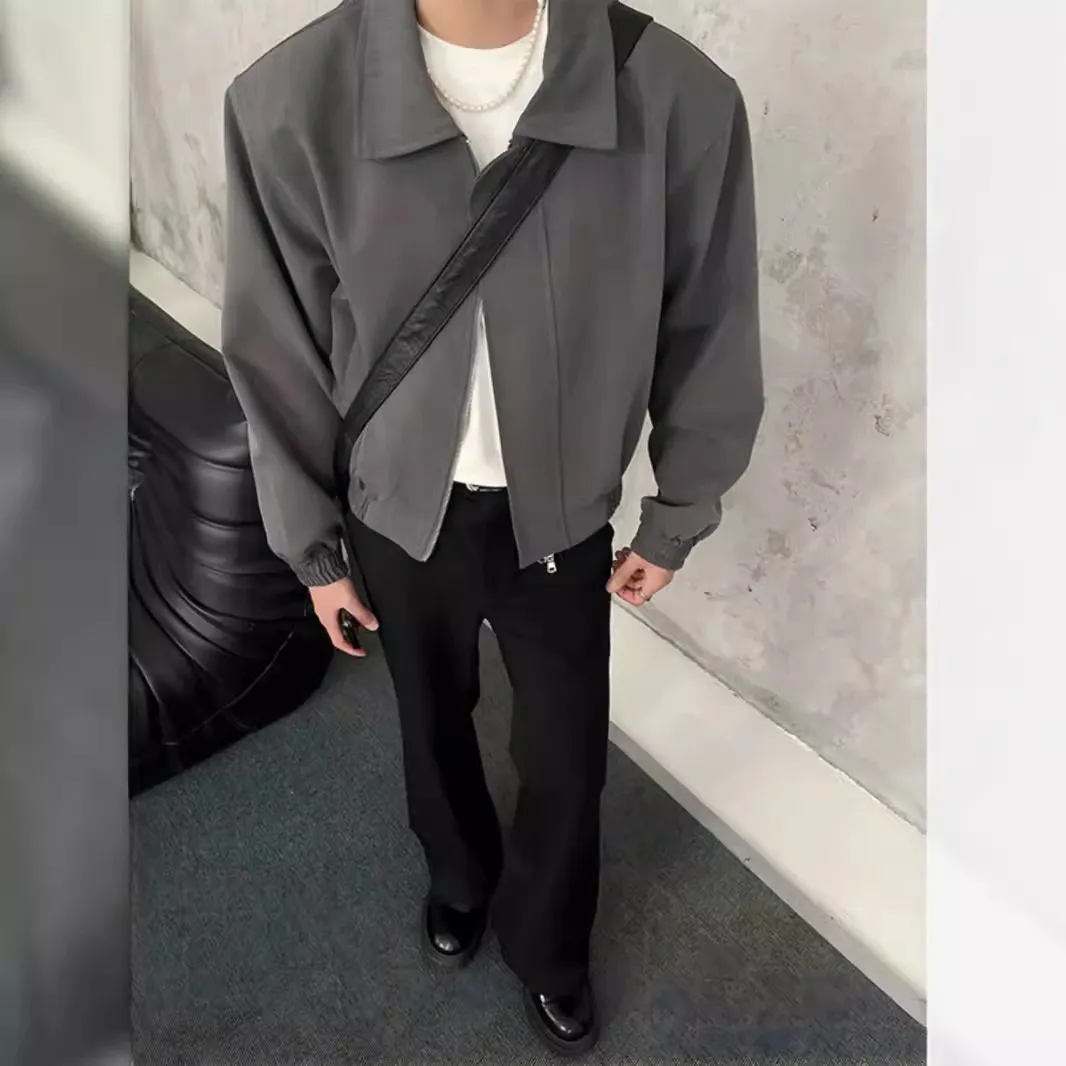 【AIRa】cleanfit黑色垫肩外套短款痞帅高级感美式飞行员行政夹克