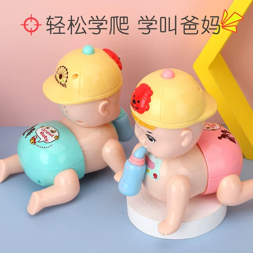 Ребенок изучать Crazy Crane Toys Baby Guide Electric Clacking Doll 9 поднимается 8 8 6-12 скалолазания в месяц