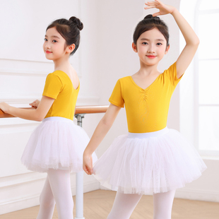 舞蹈服儿童女夏季短袖中国舞练功服装舞蹈裙女童芭蕾舞裙女孩形体